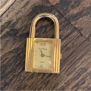 Futura lock watch case gold lock watch charm watch vintage gold watch